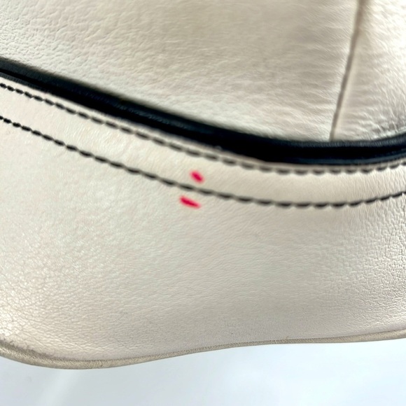 Coach Hamptons Classic Black and White Leather Hand Bag M3Q-9605 Zip Closure - Picture 5 of 16